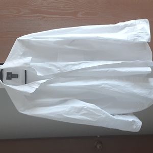 White oversized button down shirt